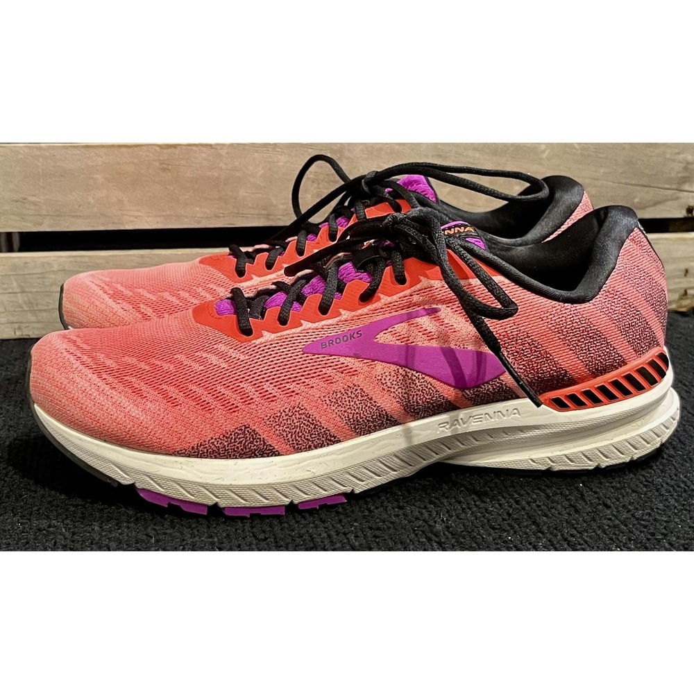 Brooks Ravenna Shoes Womens Size 9.5 Pink Orange Running‎ GuideRails 1202861B615